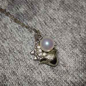 18" Seashell Necklacw with Pearl 925